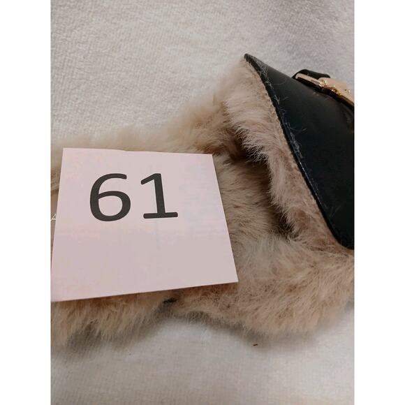 BCBGeneration Zorie Tailored Faux Fur Slip On Mules Size 10M Black Gold Horsebit - Picture 16 of 16